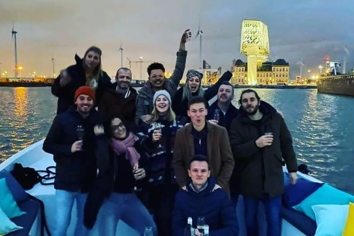 a group of people posing for the camera