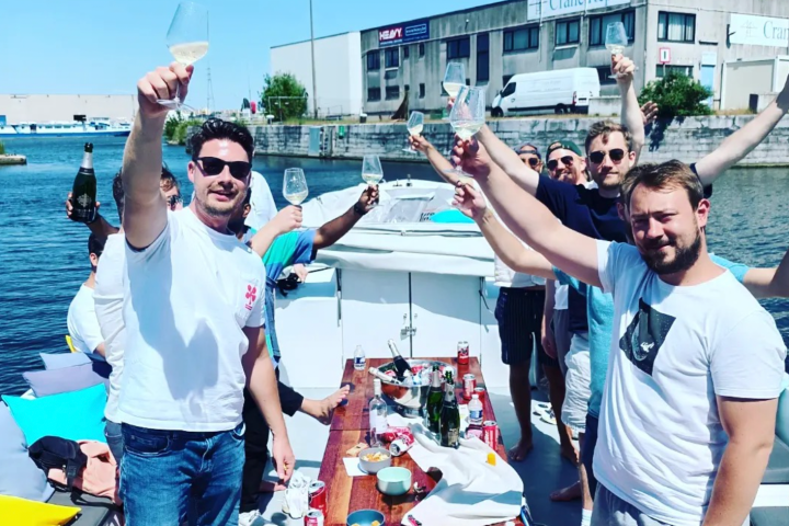 a group of people posing for the camera