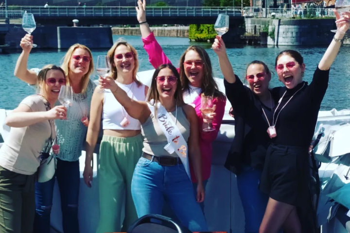 a group of people posing for a photo