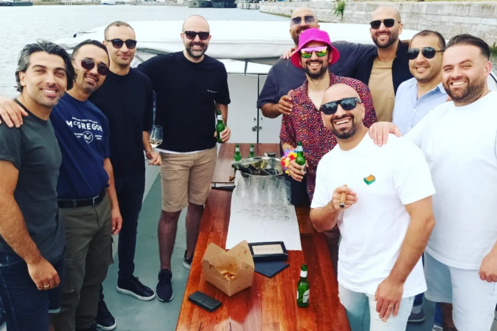 Aaron Rossi et al. posing for the camera