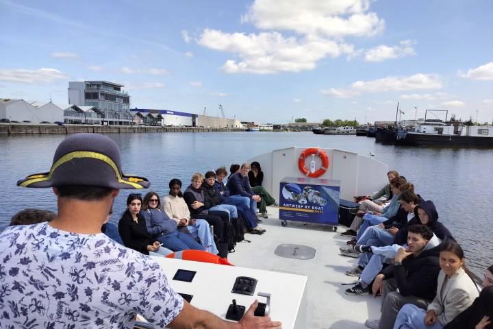 a group of people on a boat